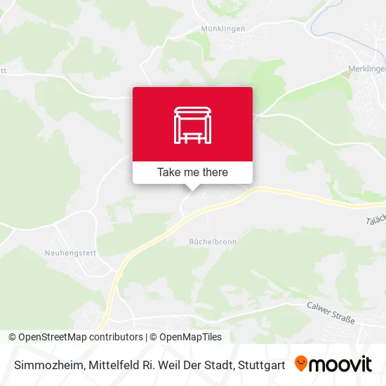 Карта Simmozheim, Mittelfeld Ri. Weil Der Stadt
