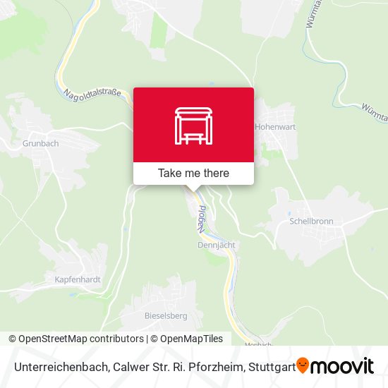 Unterreichenbach, Calwer Str. Ri. Pforzheim map