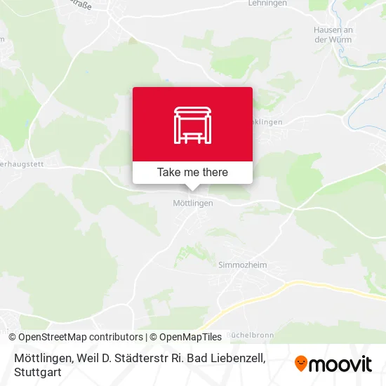 Карта Möttlingen, Weil D. Städterstr Ri. Bad Liebenzell