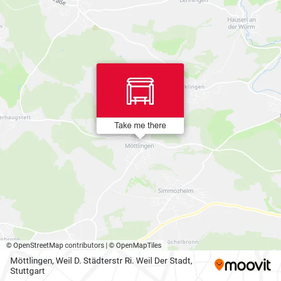Карта Möttlingen, Weil D. Städterstr Ri. Weil Der Stadt