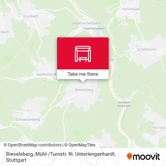 Карта Bieselsberg, Mühl- / Turnstr. Ri. Unterlengenhardt