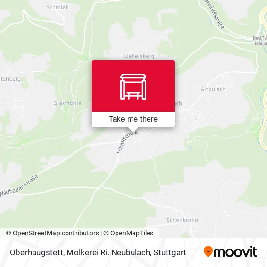 Карта Oberhaugstett, Molkerei Ri. Neubulach