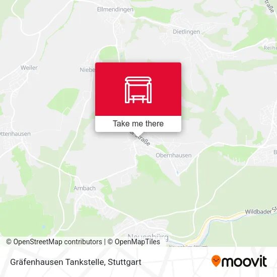 Карта Gräfenhausen Tankstelle