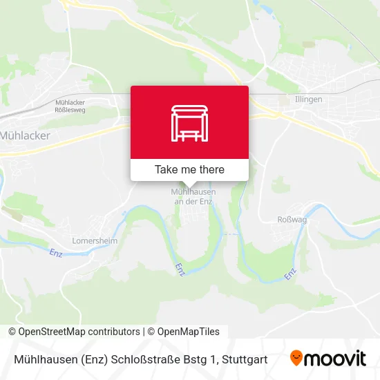 Карта Mühlhausen (Enz) Schloßstraße Bstg 1