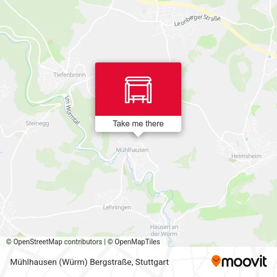 Карта Mühlhausen (Würm) Bergstraße