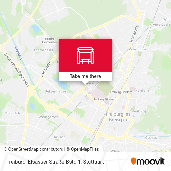 Карта Freiburg, Elsässer Straße Bstg 1