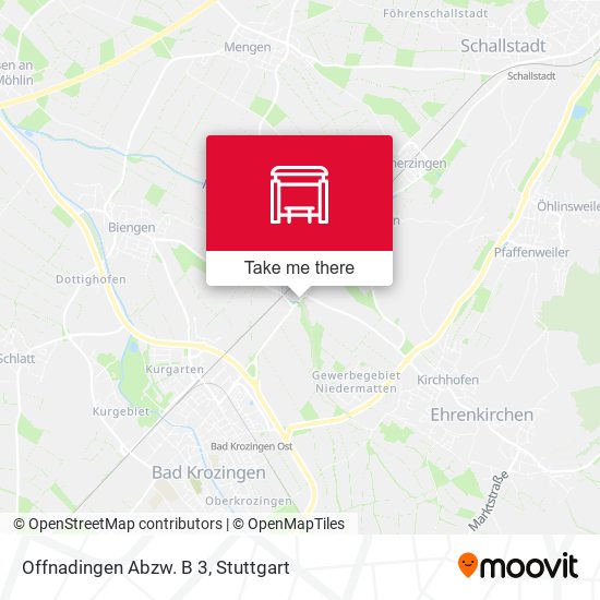 Offnadingen Abzw. B 3 map