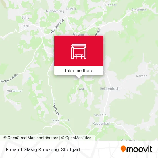 Карта Freiamt Glasig Kreuzung