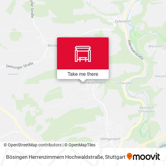 Bösingen Herrenzimmern Hochwaldstraße map