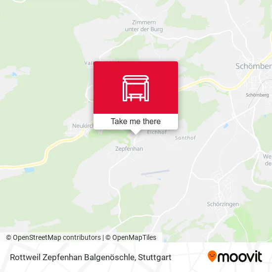 Карта Rottweil Zepfenhan Balgenöschle