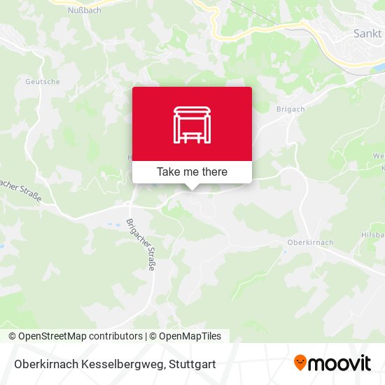 Oberkirnach Kesselbergweg map