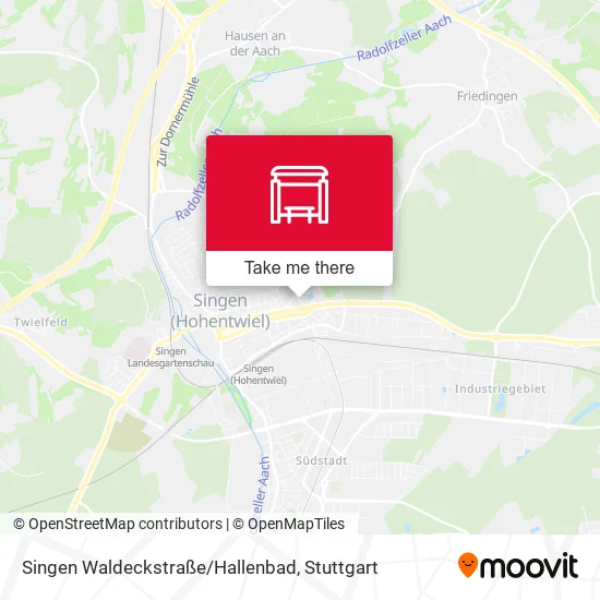 Карта Singen Waldeckstraße/Hallenbad