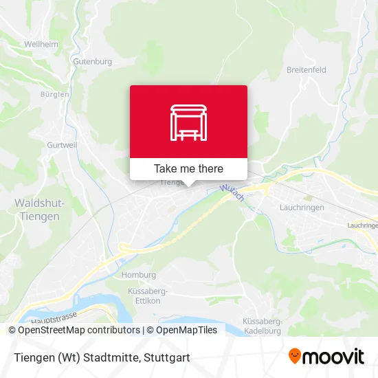 Карта Tiengen (Wt) Stadtmitte