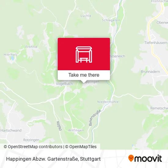 Карта Happingen Abzw. Gartenstraße