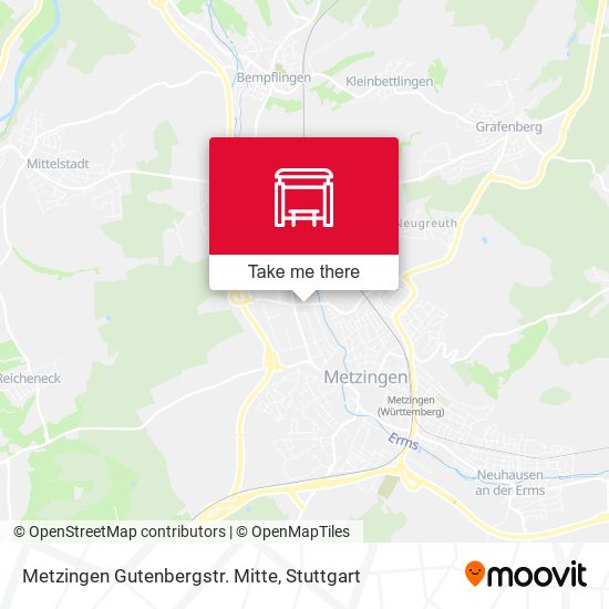 Карта Metzingen Gutenbergstr. Mitte