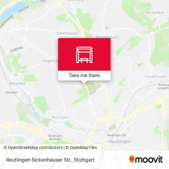 Карта Reutlingen Sickenhäuser Str.