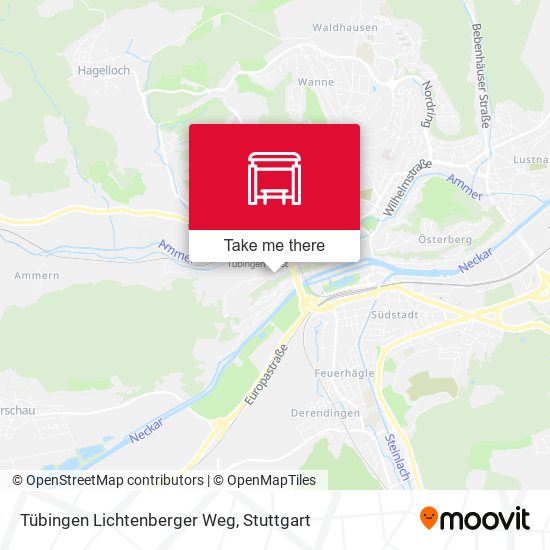 Tübingen Lichtenberger Weg map