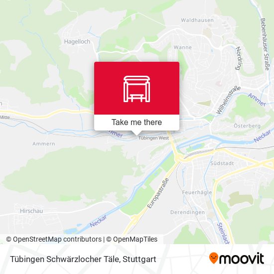 Tübingen Schwärzlocher Täle map