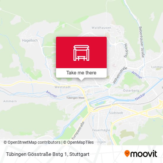 Tübingen Gösstraße Bstg 1 map
