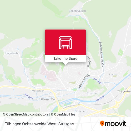 Tübingen Ochsenweide West map