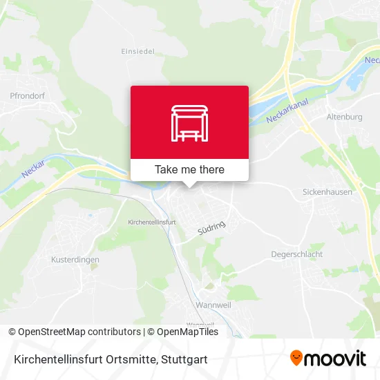 Карта Kirchentellinsfurt Ortsmitte