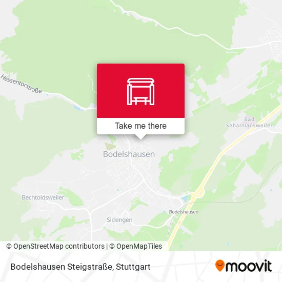 Карта Bodelshausen Steigstraße