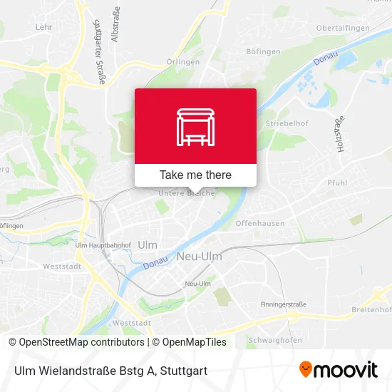 Карта Ulm Wielandstraße Bstg A