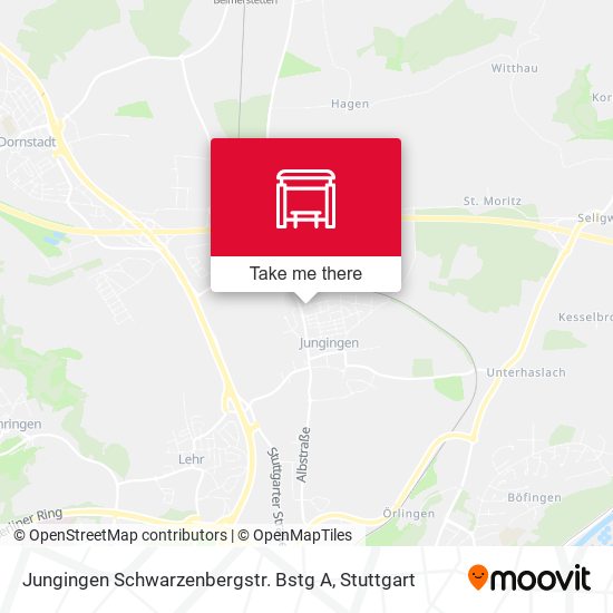 Jungingen Schwarzenbergstr. Bstg A map