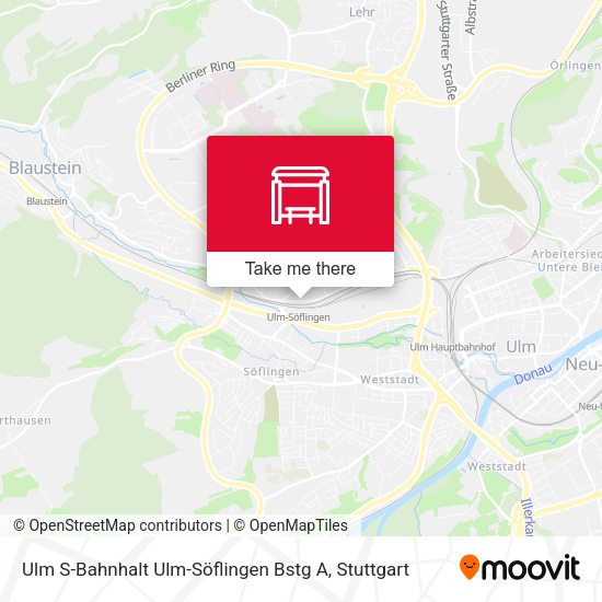 Ulm S-Bahnhalt Ulm-Söflingen Bstg A map