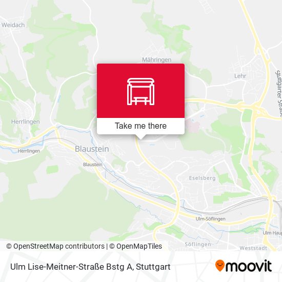Ulm Lise-Meitner-Straße Bstg A map