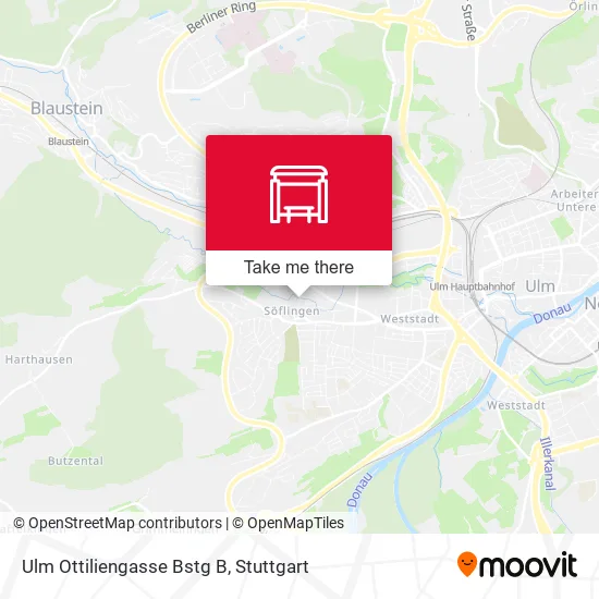Карта Ulm Ottiliengasse Bstg B