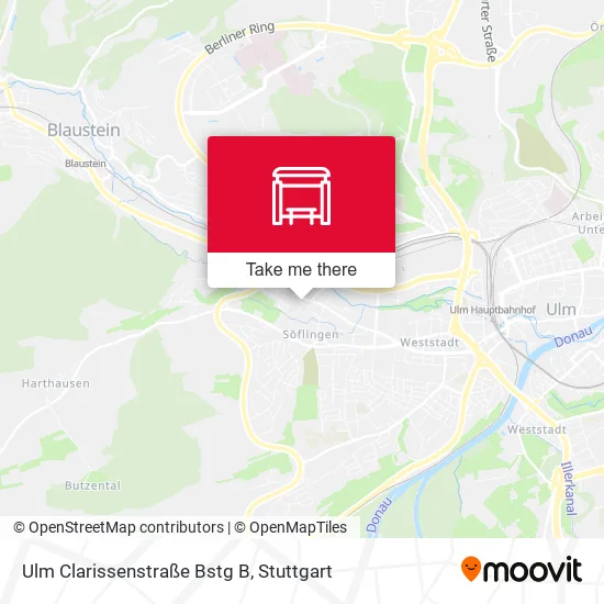 Карта Ulm Clarissenstraße Bstg B