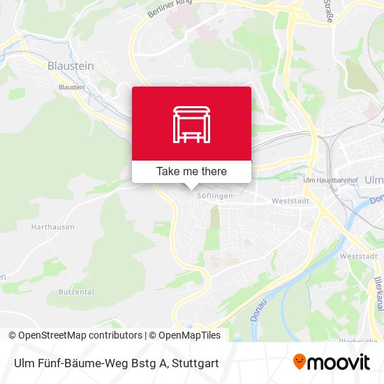 Ulm Fünf-Bäume-Weg Bstg A map