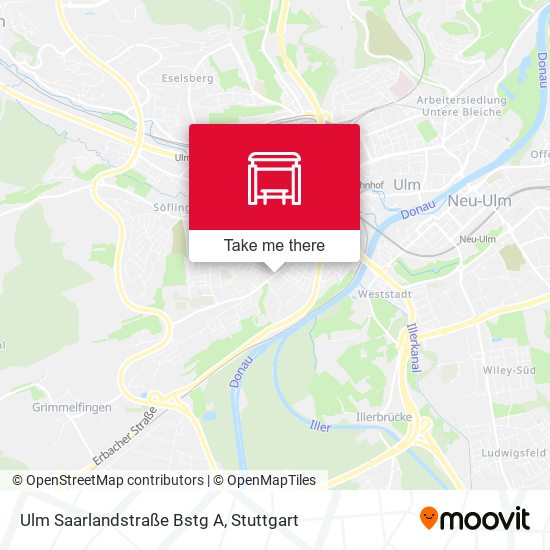 Ulm Saarlandstraße Bstg A map
