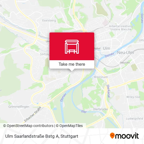 Карта Ulm Saarlandstraße Bstg A