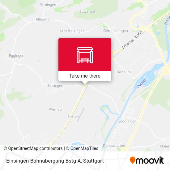 Карта Einsingen Bahnübergang Bstg A