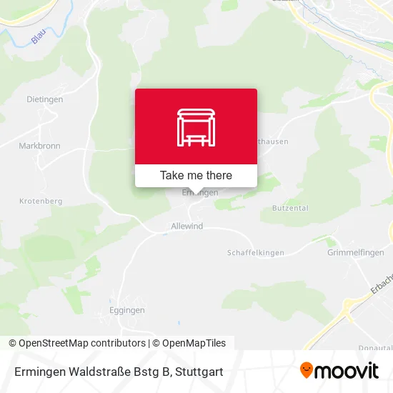 Карта Ermingen Waldstraße Bstg B