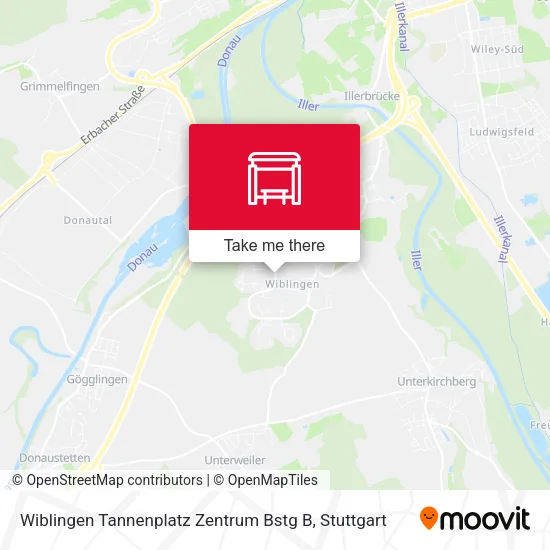 Карта Wiblingen Tannenplatz Zentrum Bstg B