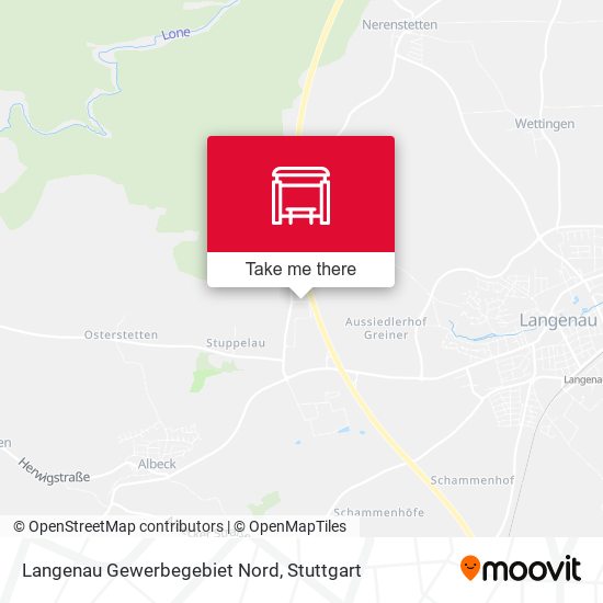 Langenau Gewerbegebiet Nord map