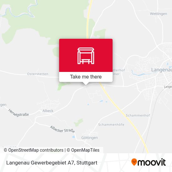 Langenau Gewerbegebiet A7 map