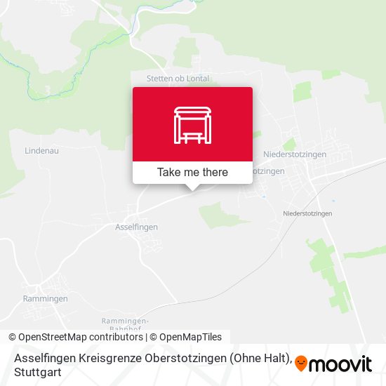 Asselfingen Kreisgrenze Oberstotzingen (Ohne Halt) map