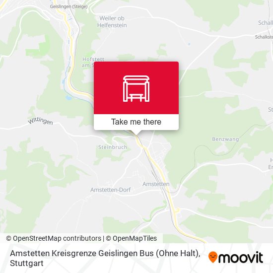 Amstetten Kreisgrenze Geislingen Bus (Ohne Halt) map
