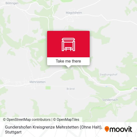 Gundershofen Kreisgrenze Mehrstetten (Ohne Halt) map