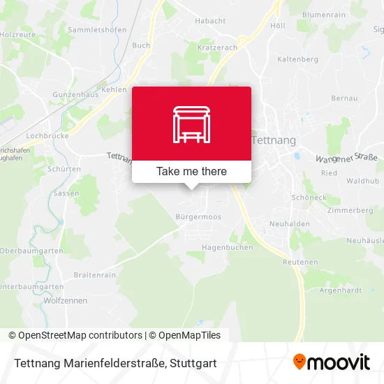 Карта Tettnang Marienfelderstraße