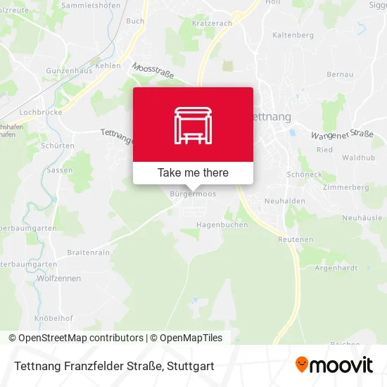 Карта Tettnang Franzfelder Straße