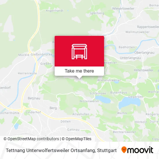 Карта Tettnang Unterwolfertsweiler Ortsanfang