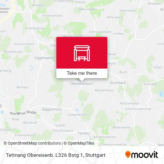 Карта Tettnang Obereisenb. L326 Bstg 1
