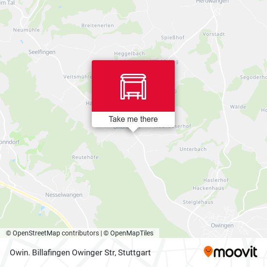 Owin. Billafingen Owinger Str map