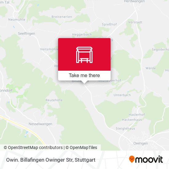 Owin. Billafingen Owinger Str map