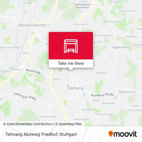 Карта Tettnang Abzweig Friedhof